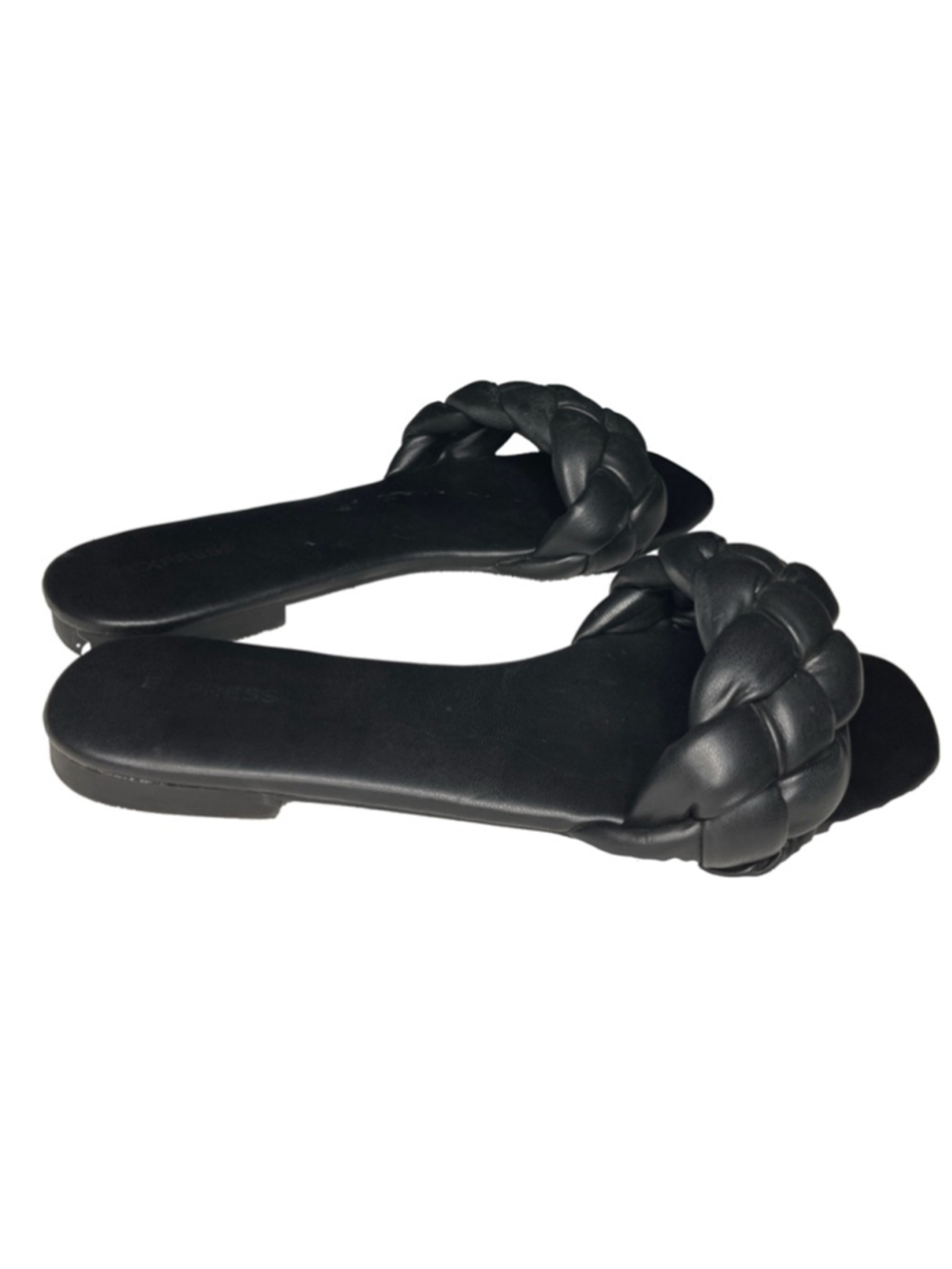 Express Black Braided Flat Sandals Size 9